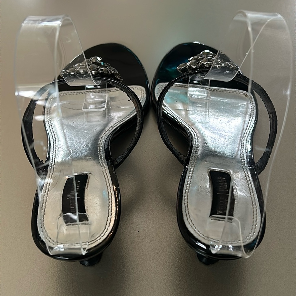 WHITE HOUSE BLACK MARKET Lilly Jewel Thong Sandals Kitten Heel, size 6.5, shoes - Picture 10 of 15